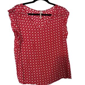 Grand & Greene Red Geometric Blouse
